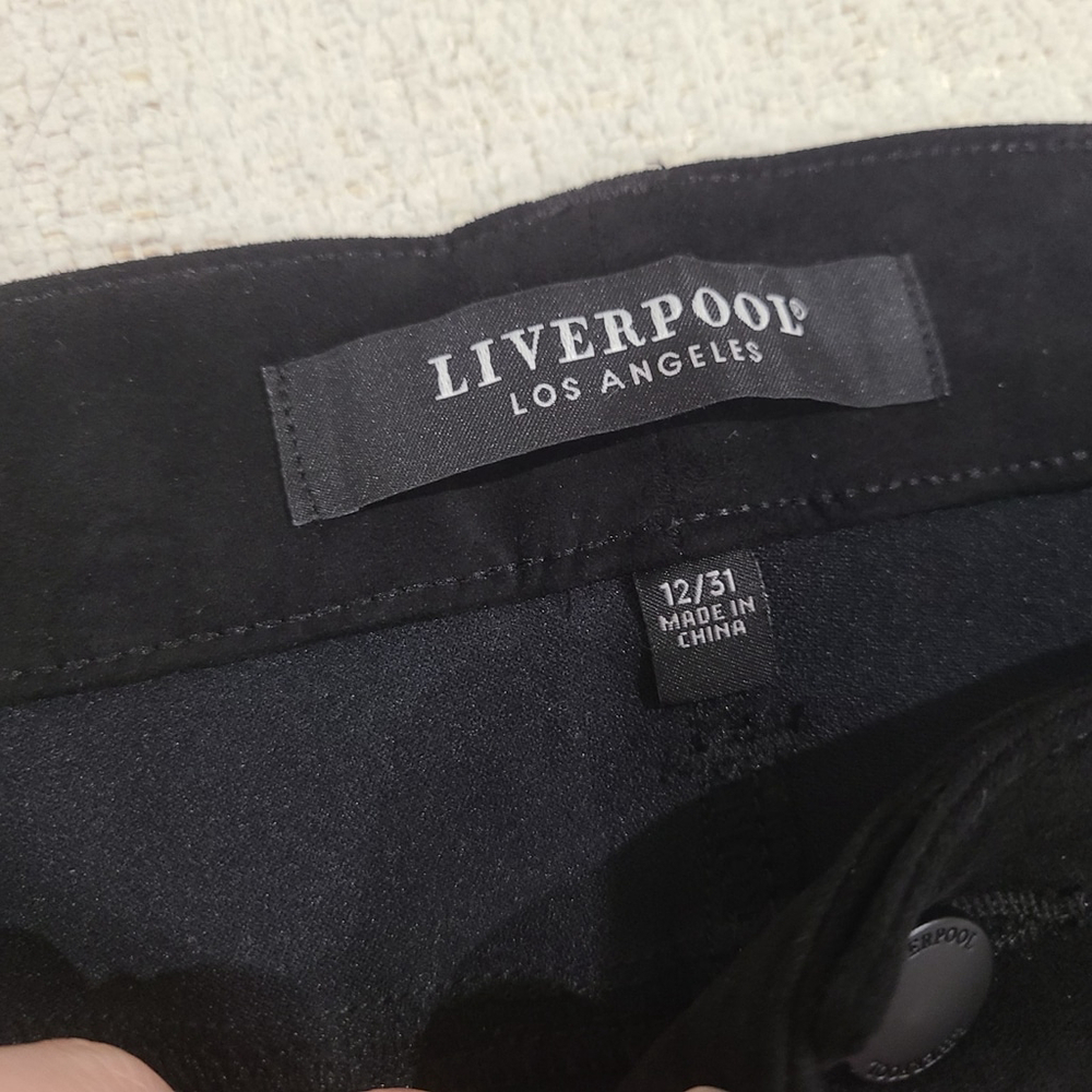 NEW Liverpool Los Angeles Abby High Rise Ankle Skinny Black Suede Pants Sz 12/31 - Picture 5 of 8